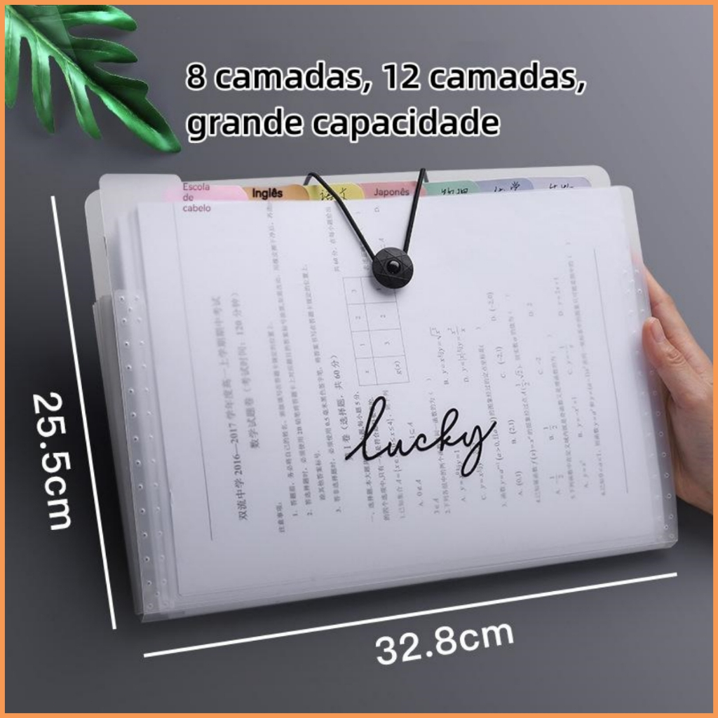 Bolsa de arquivo com pasta A4, estilo simples e fofo, grande capacidade e conveniente em Oferta na Shopee