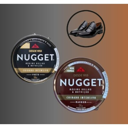 Nugget Cera Graxa para Sapatos de Couro Preto/ Marrom