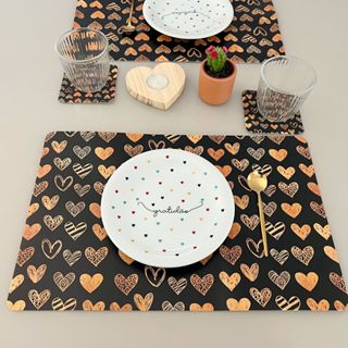 Kit Jogo Americano Com Porta Copos Mesa Posta Cozinha