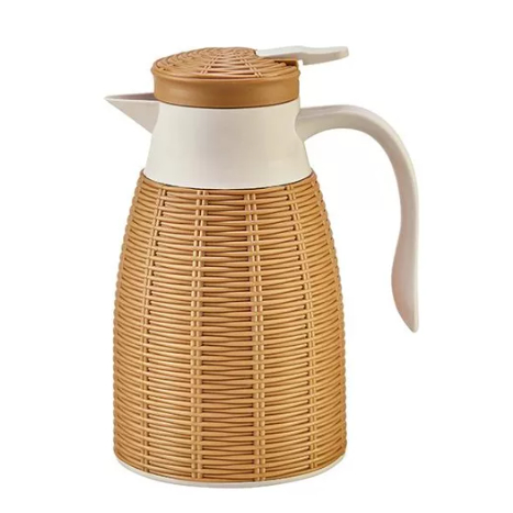 Garrafa Térmica Chá Café Água  Moderna 1 Litro  Rústica/ Rattan