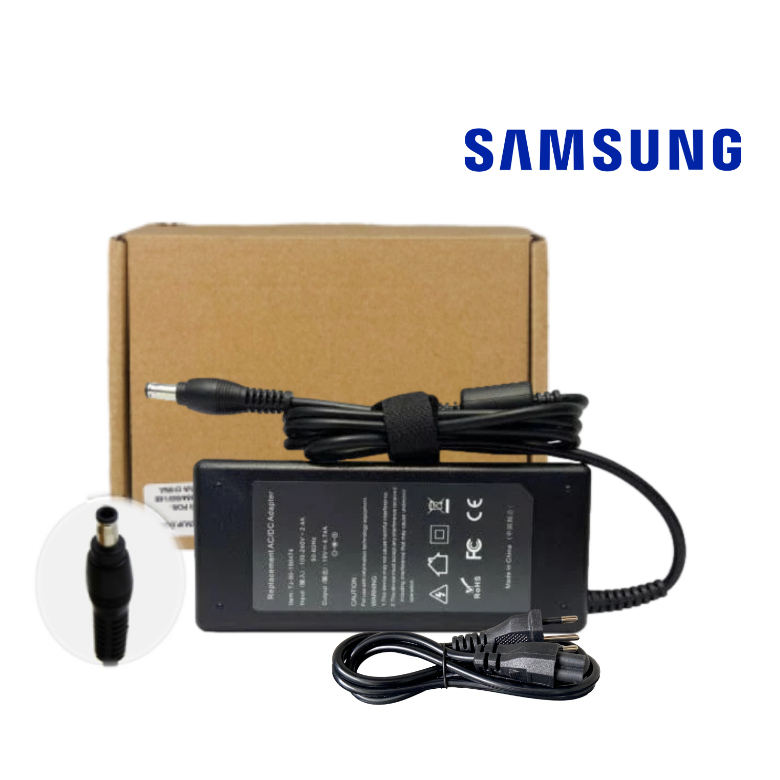 Fonte Carregador  Notebook Samsung Compatível NP270, RV411, RV415, RV419, RF511, RV420, 90W 19V 4.74A 5.5x3.0mm D-SG90A
