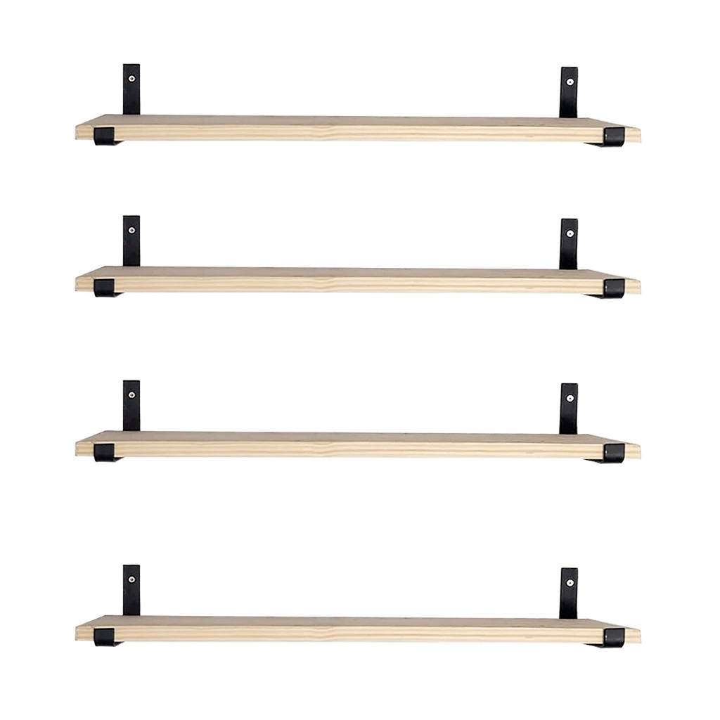 Kit 4 Prateleiras de madeira estilo industrial Com Mão francesa de ferro invertida Nicho Decoração rustica em Oferta na Shopee