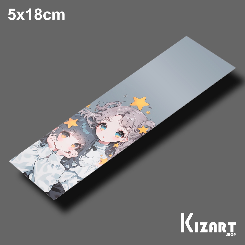 Kit 50 Marca  Páginas Menina Anime Marca Páginas Para Livros Papel 5 X 18 120g Plastificado