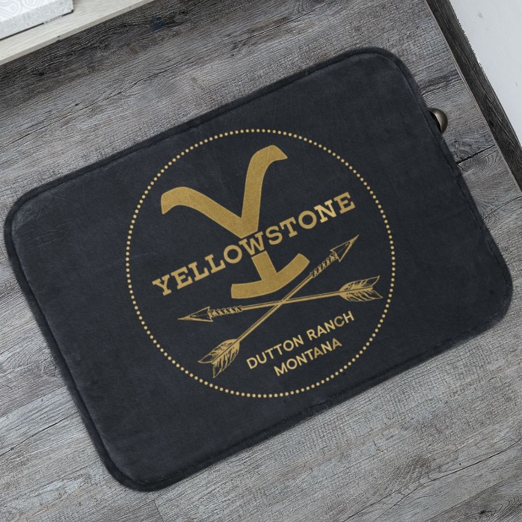 Tapete Porta de Entrada Yellowstone Preto Decorativo Antiderrapante 55x35 — imagem 2 de 2