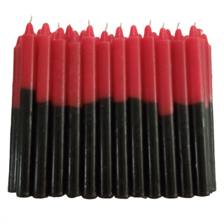 Vela Palito Vermelha e Preta  - 50 unidades  - Bicolor em Oferta na Shopee