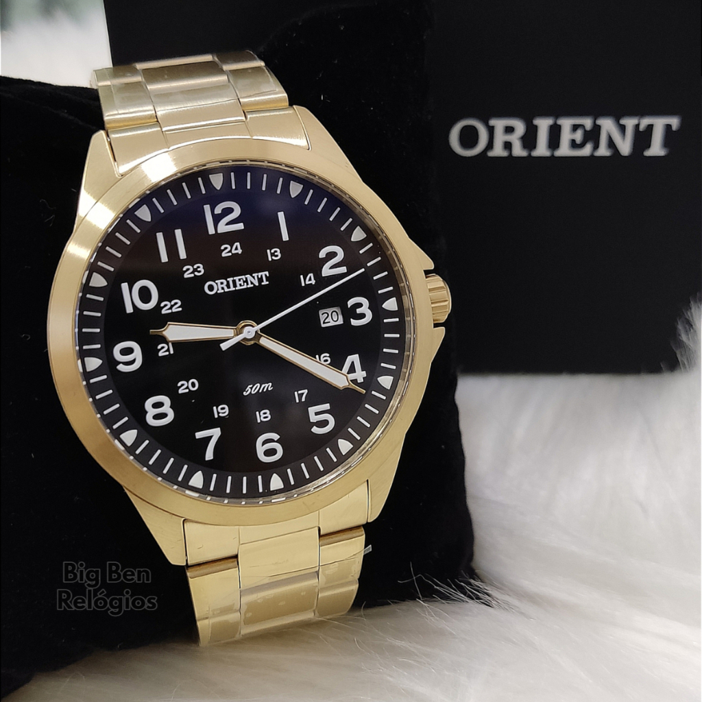 Relógio Orient Masculino em Aço Dourado à Prova D’água MGSS1199