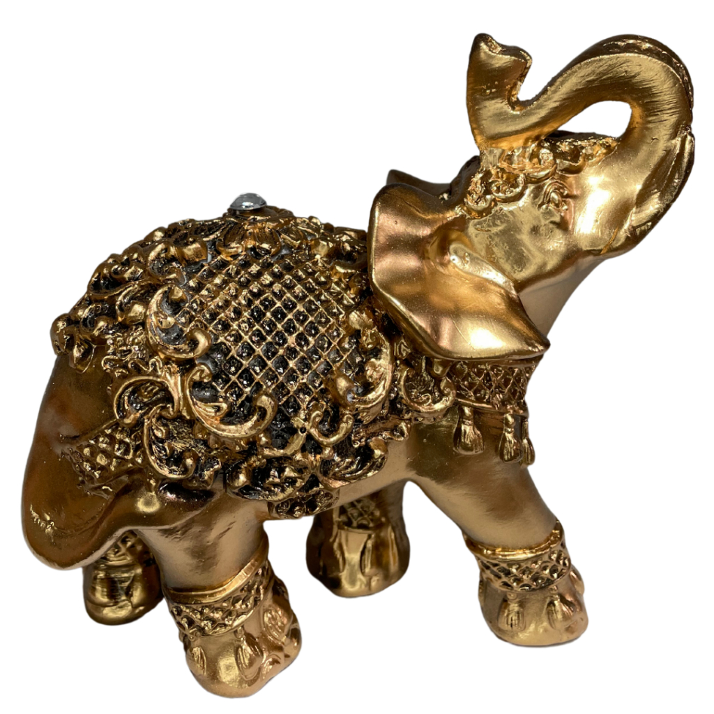 Elefante Indiano Estatueta Decoração Zen em Gesso Com Pedrarias Estilizado 16cm Altura em Oferta na Shopee