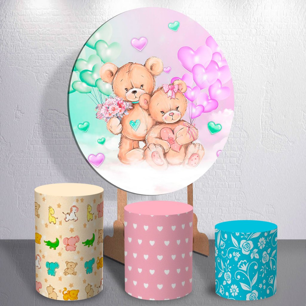Capas Para Painel Chá Revelação Menino ou Menina Ursinho: Decoração Especial Kit Ou Avulso 
