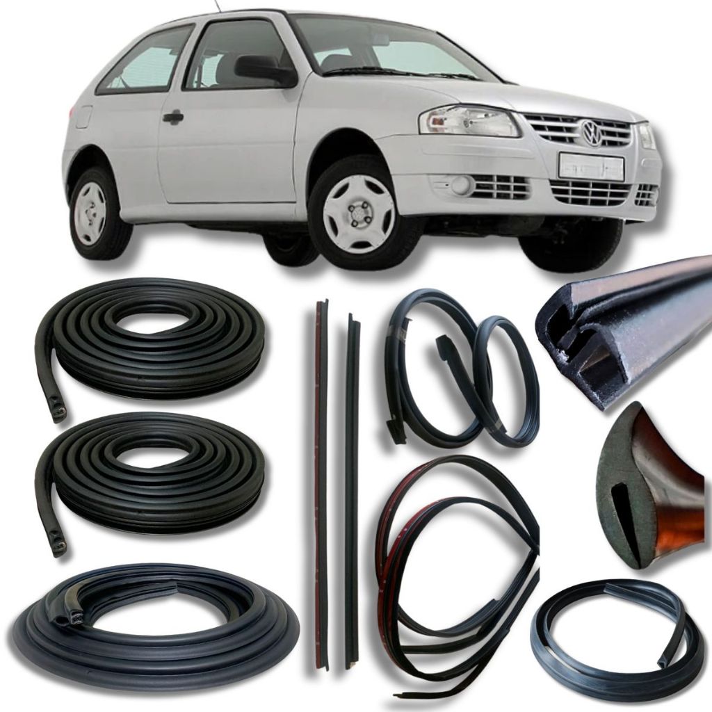 Kit Completo Borracha Vedação água Porta Parabrisa Pingadeira Friso Teto Mala Vw Gol G3 G4  2 Portas