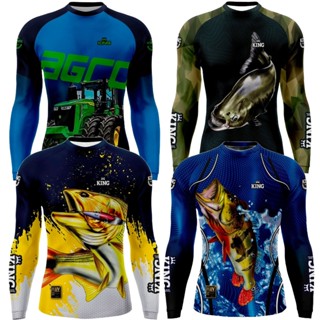 Camisa de Pesca Com Proteção Solar King Brasil Gola Careca Escolha sua Estampa - Envio RÁPIDO em Oferta na Shopee