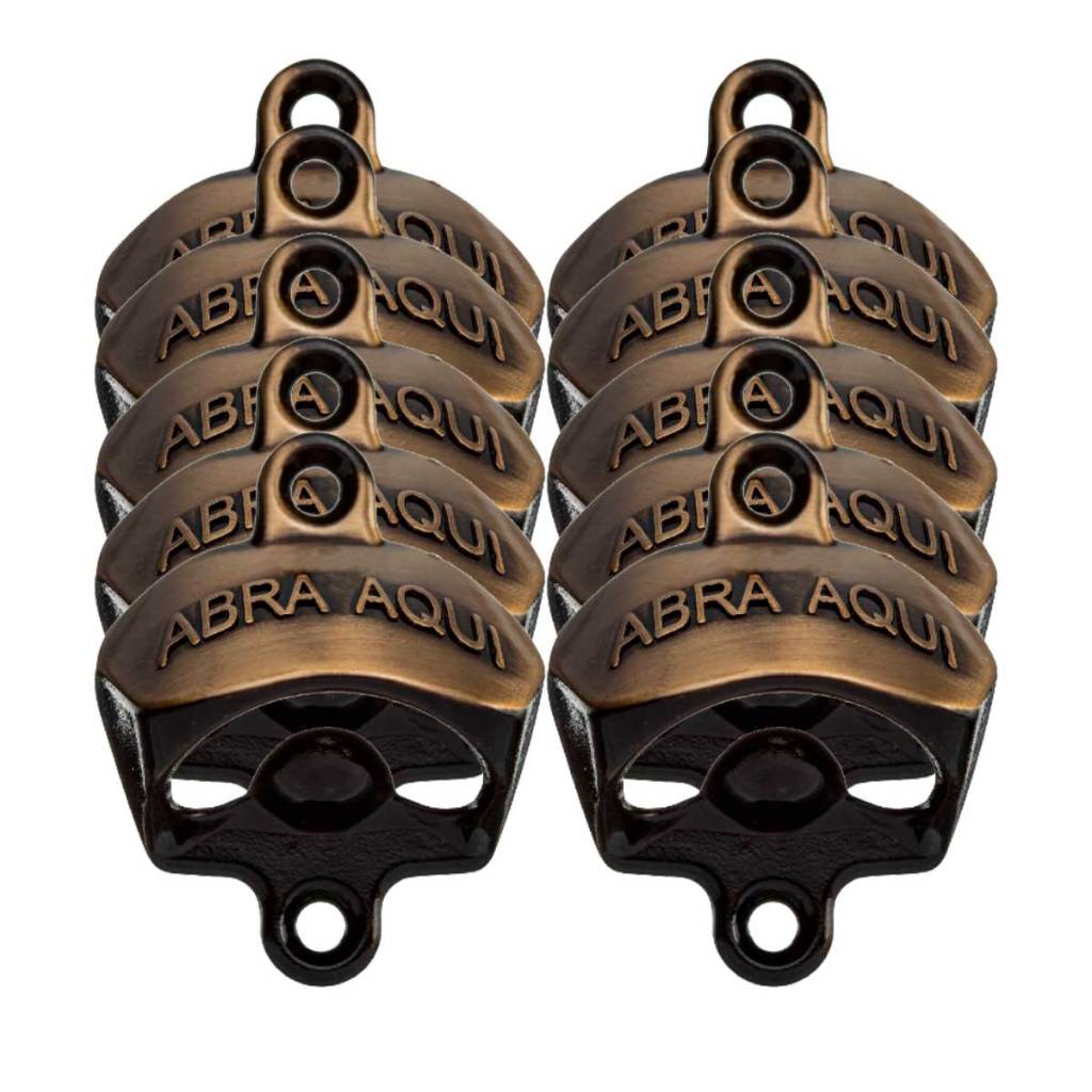 Kit 10 Abridor Garrafa De Parede Pequeno Vintage Abra Aqui