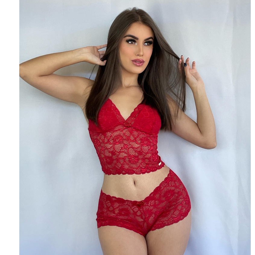 Conjunto Calesson Renda Algodão Lingerie calcinha de renda em Oferta na Shopee