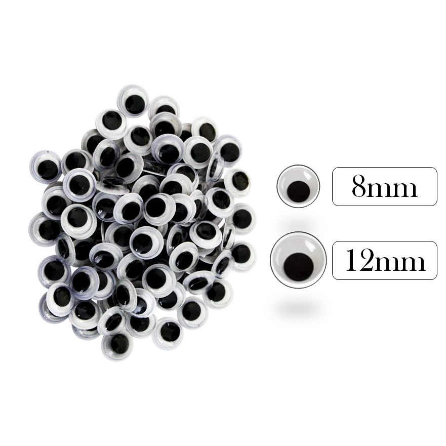 Olhinho / Olho móvel para artesanato adulto e infantil! 8mm e 12mm em Oferta na Shopee