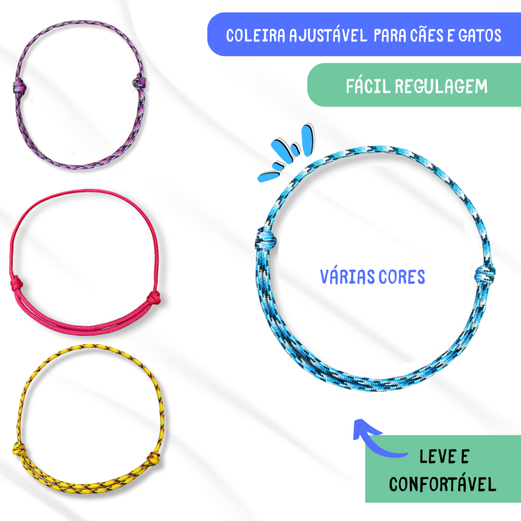 Coleira Pet ajustável para cachorro e gato SEM plaquinha de identificação em Oferta na Shopee