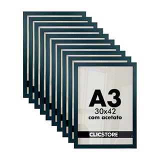 Kit 10 Molduras A3 Acetato Quadro 30x42 Diploma Foto Poster em Oferta na Shopee