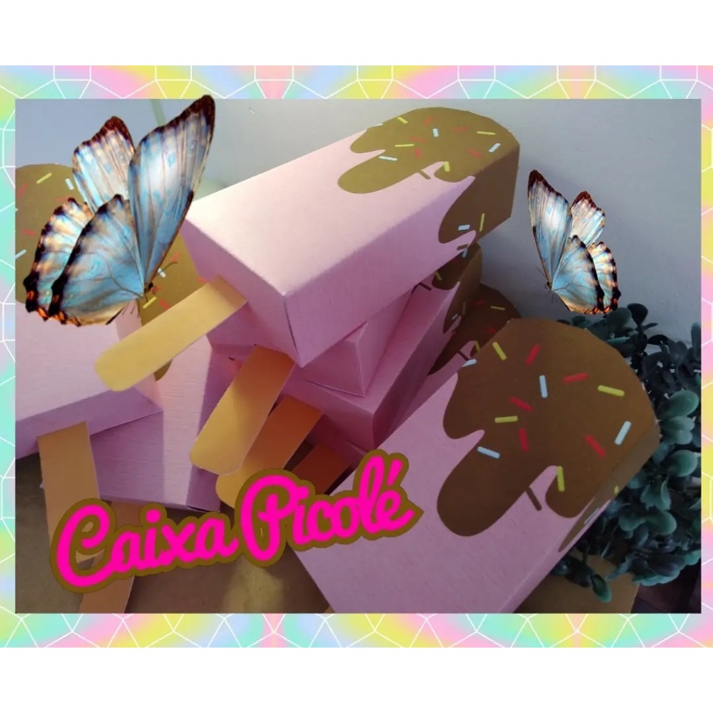 Lembrancinha Sorveteria Sorvete Confeitaria caixinhas aniversário kit festa Infantil caixa picolé