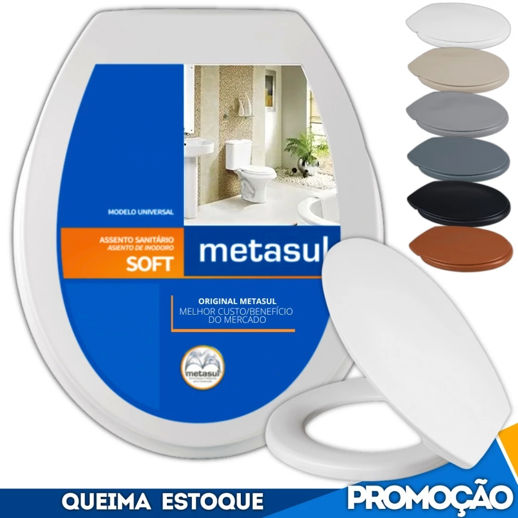 Assento Sanitário Tampa Vaso Redondo Oval Universal Basico Deca Celite Icasa Logasa Incepa Soft — imagem 1