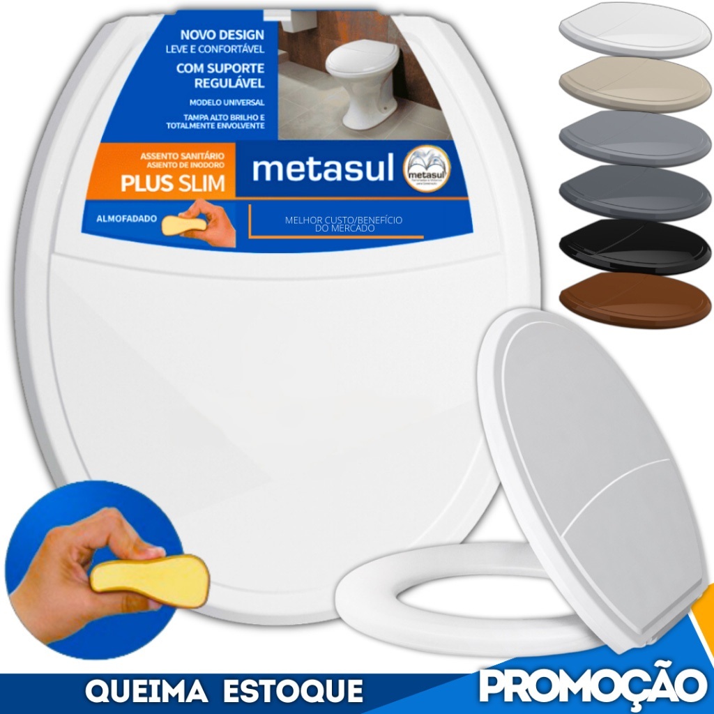 Assento Sanitário Tampa Vaso Privada Almofadado Oval Universal Deca Celite Logasa Incepa Slim em Oferta na Shopee