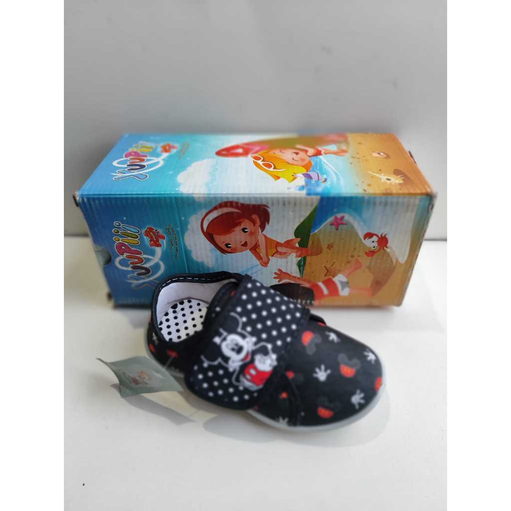 Tenis Baby Mickey Preto Auto Colante - Yuupi