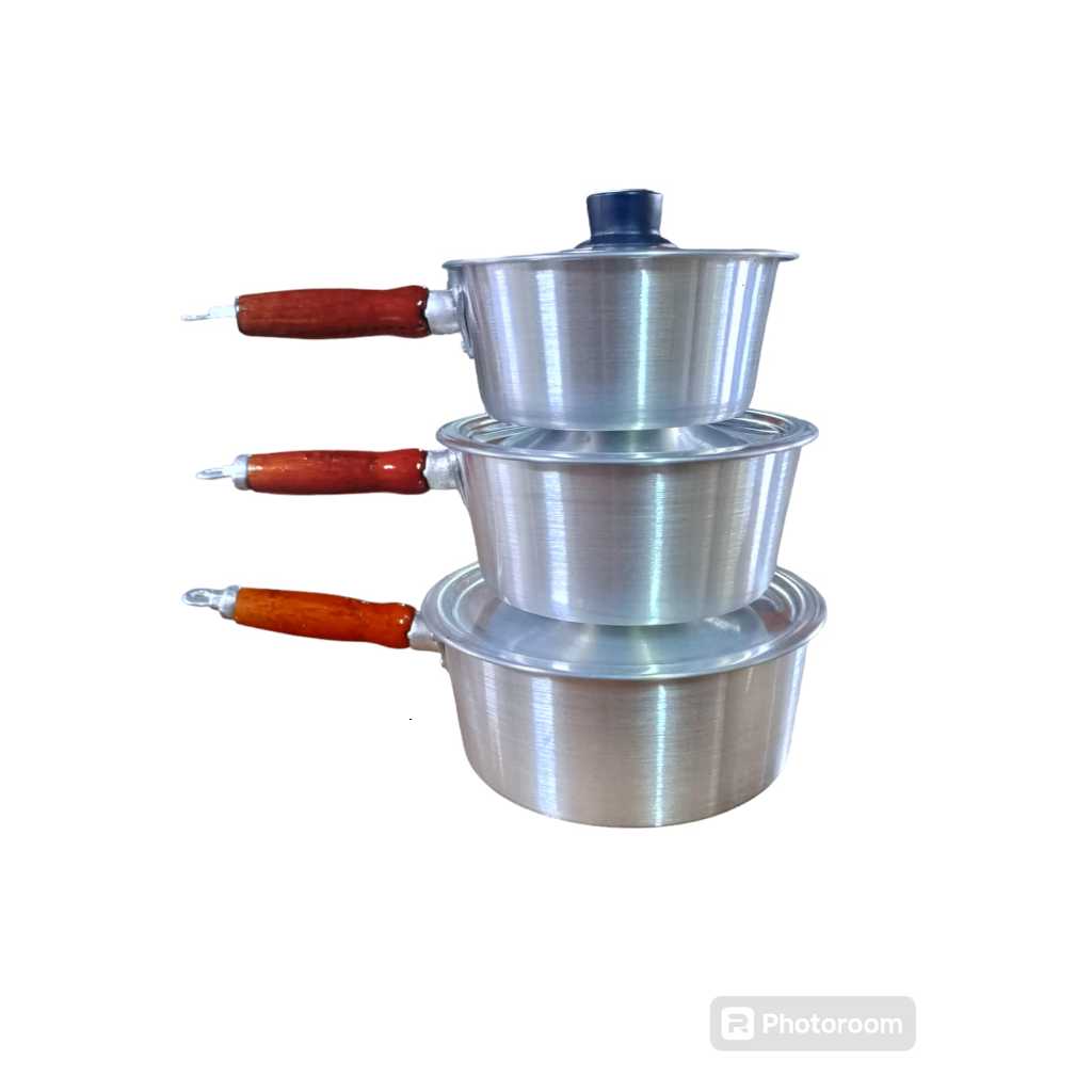 JOGO 3 PANELAS N° 16, 18 e 20 ALUMÍNIO LIXADO (CABO LATERAL) em Oferta na Shopee