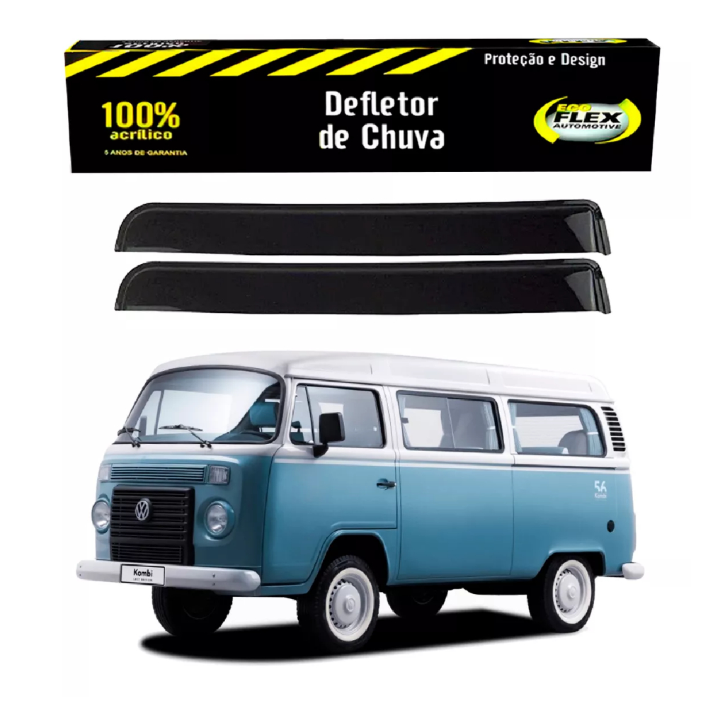 Jogo Calha Chuva Fume Volkswagen Kombi 1977 ate 2022 2 Portas em Oferta na Shopee