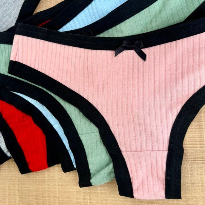 Kit 5 - Calcinha Fio Algodão Viés Aberto Malha Canelada Moda Íntima Feminina em Oferta na Shopee