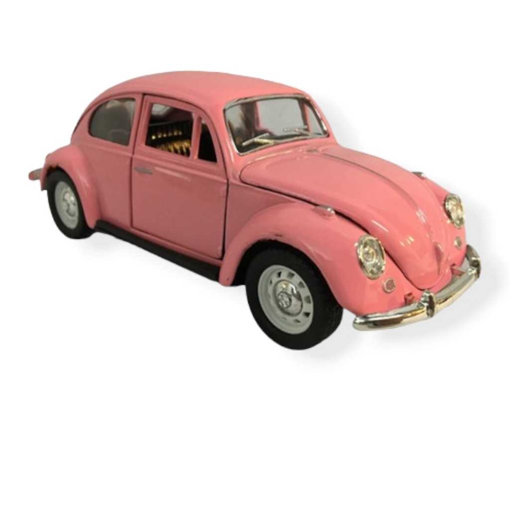 Carrinho De Ferro Fusca Clássico 1/32 Miniatura Coleção Rosa Super Promoção