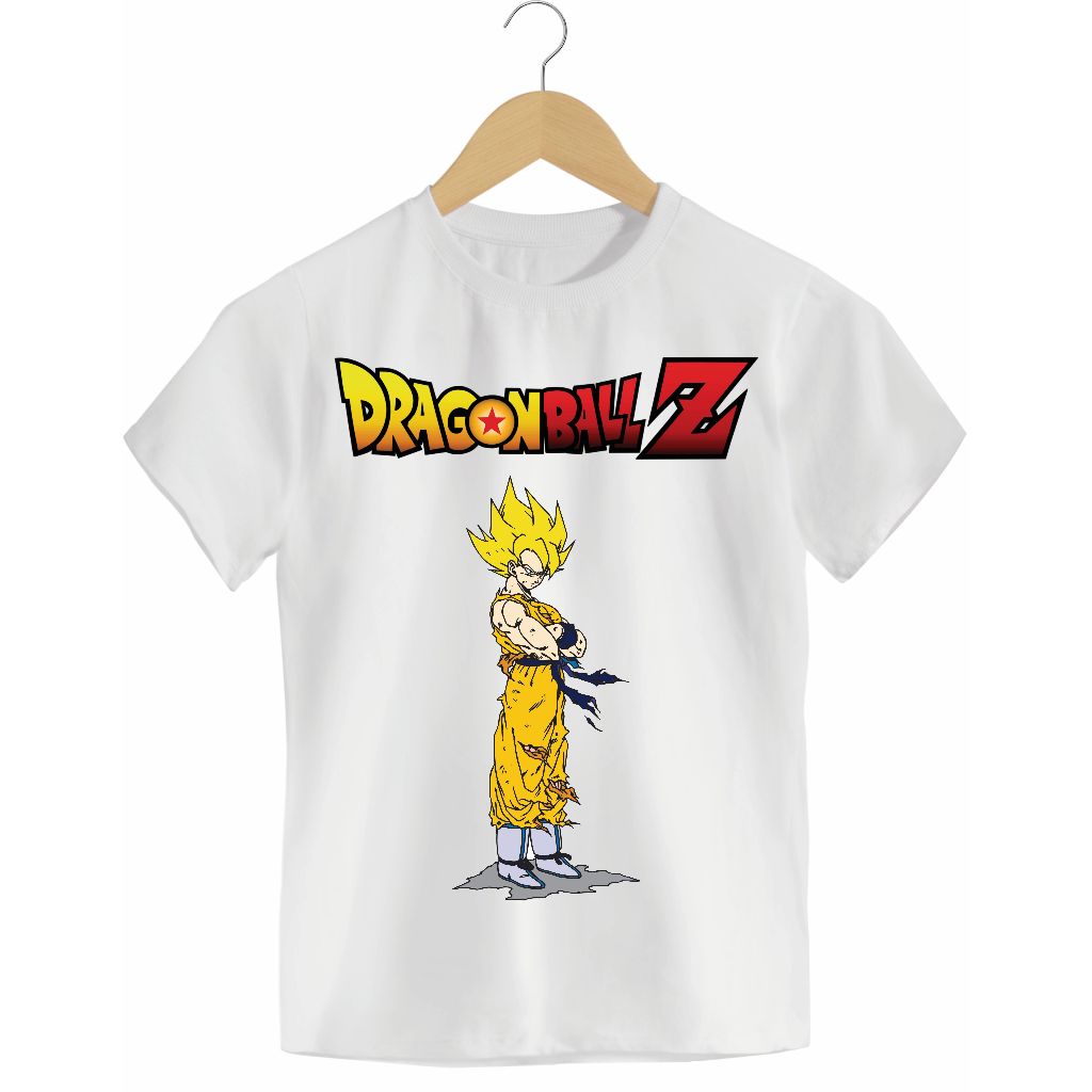 Camiseta Infantil Malha PP Branca Sublimação Personalizada Dragon Ball Z #0052