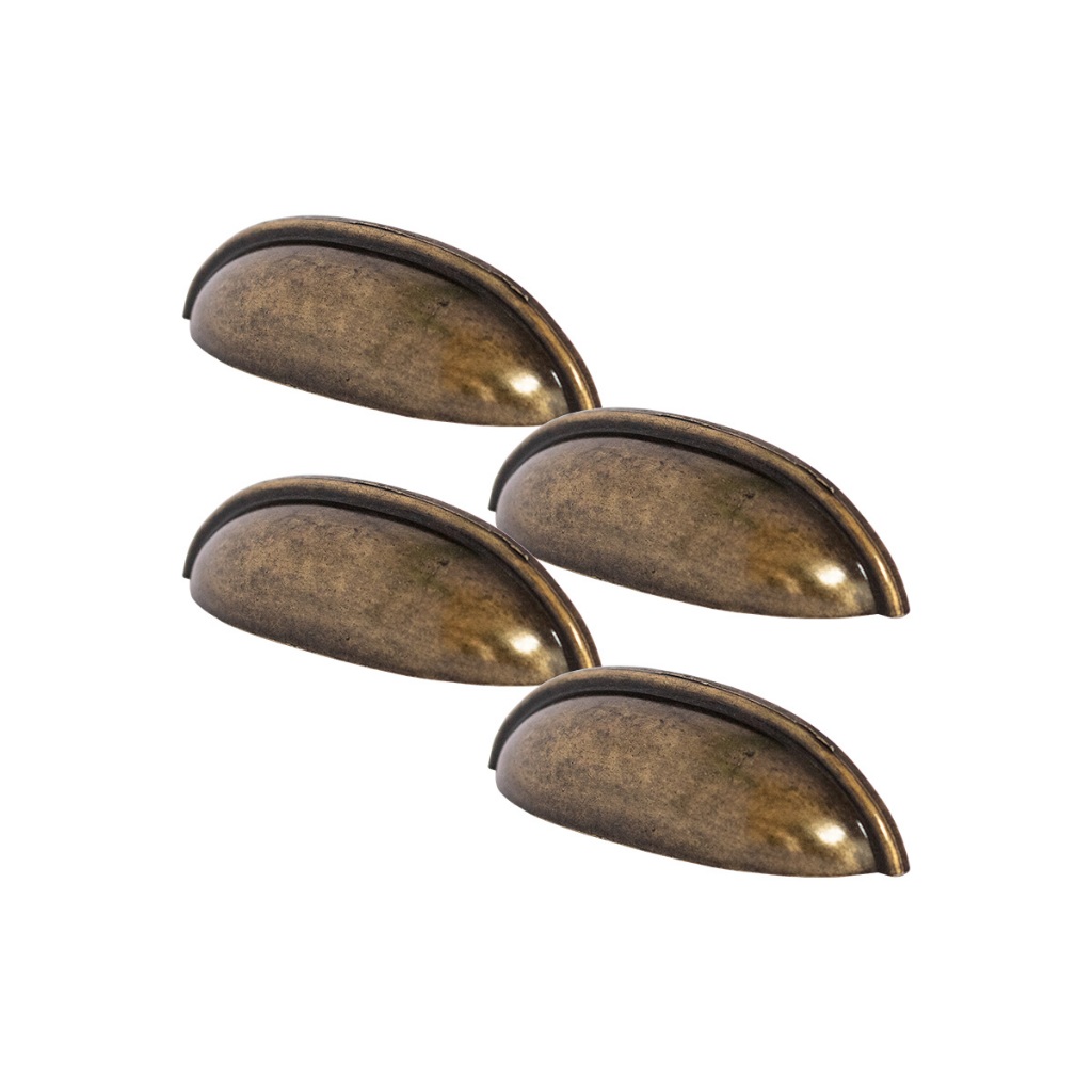 Kit 4 Puxadores P/ Gavetas Concha Colonial Meia Lua 64mm em Oferta na Shopee