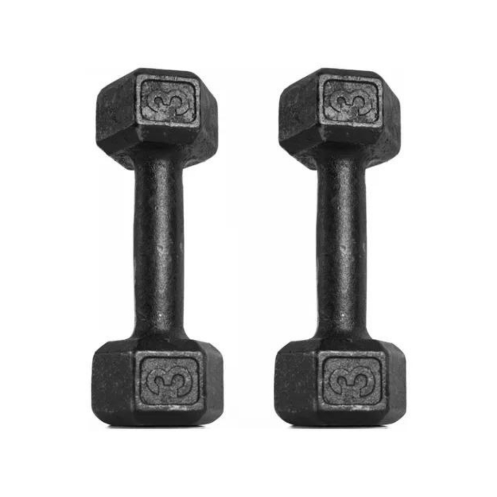 Par Halter Sextavado Pintado P/Musculação 3Kg cada