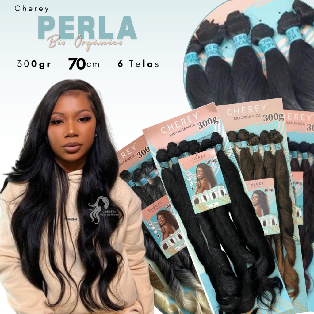 Cabelo Orgânico Liso Ondulado Perla 70cm Fibra Premium 300gr Cherey em Oferta na Shopee