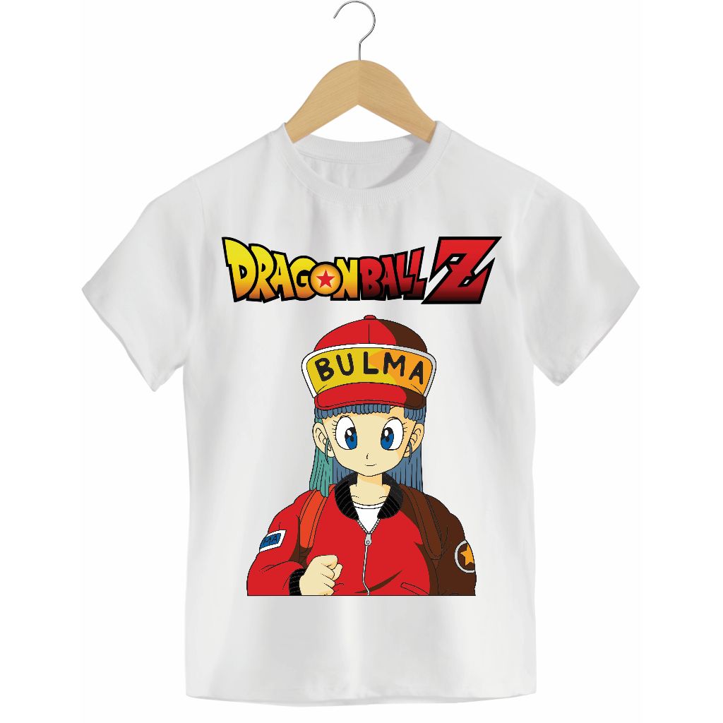 Camiseta Infantil Malha PP Branca Sublimação Personalizada Dragon Ball Z Bulma #0054
