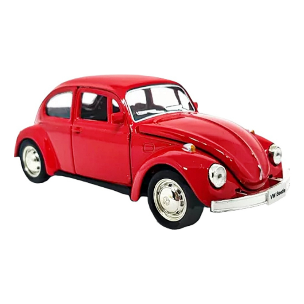 Carrinho De Ferro Fusca Clássico 1/32 Miniatura Coleção Vermelho Promoção
