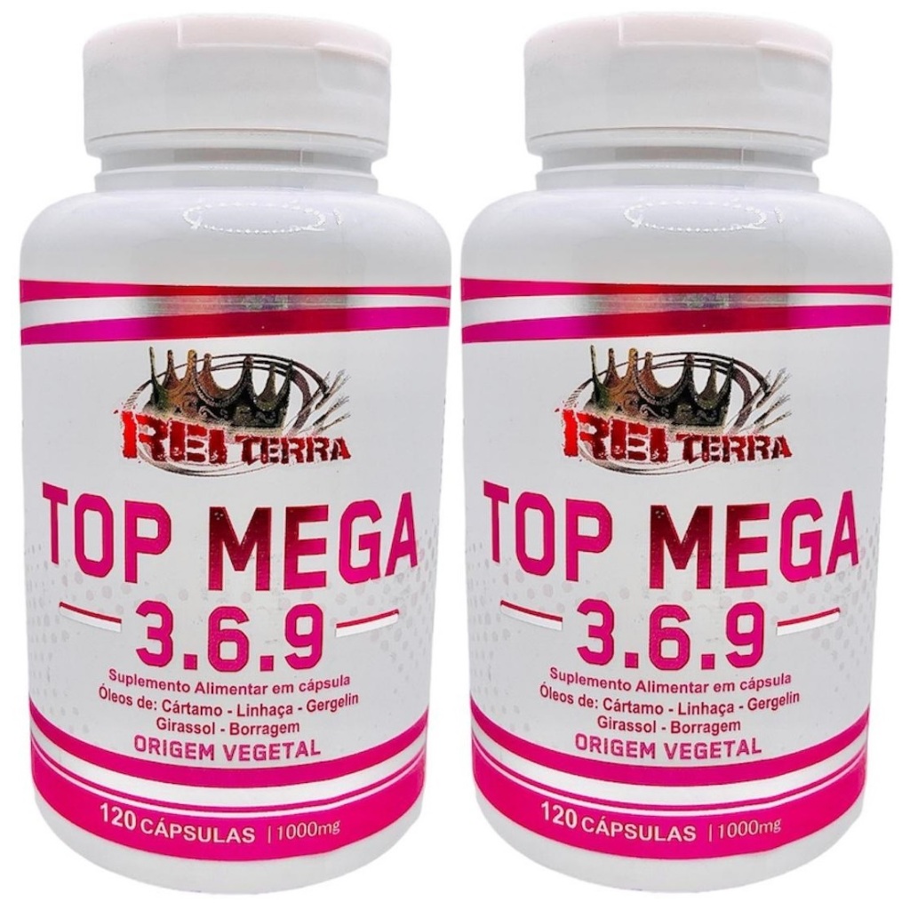 Kit 2 Top Mega Ômega 3 6 9 Mulher 1000mg 240 Cápsulas - Rei Terra em Oferta na Shopee