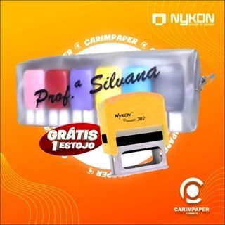 Kit com 6 de Carimbos personalizados para Professores + estojo Gravado com seu nome - ENTREGA DIRETA