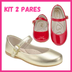 Kit 2 Pares Sapatilha Infantil Menina Boneca Confortável B2a Kids