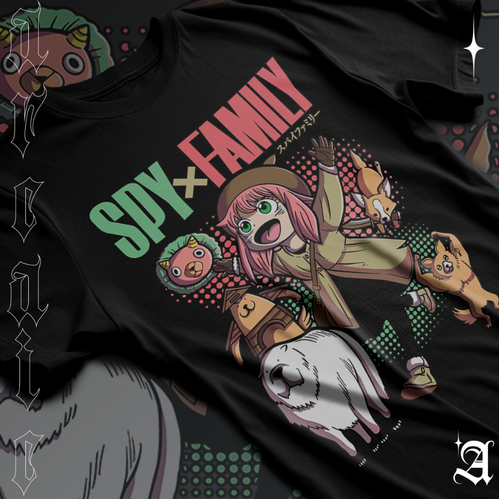 Camiseta Basica Algodao Spy × Family Anya Dog Bond Forger Mission Cartoon Unissex