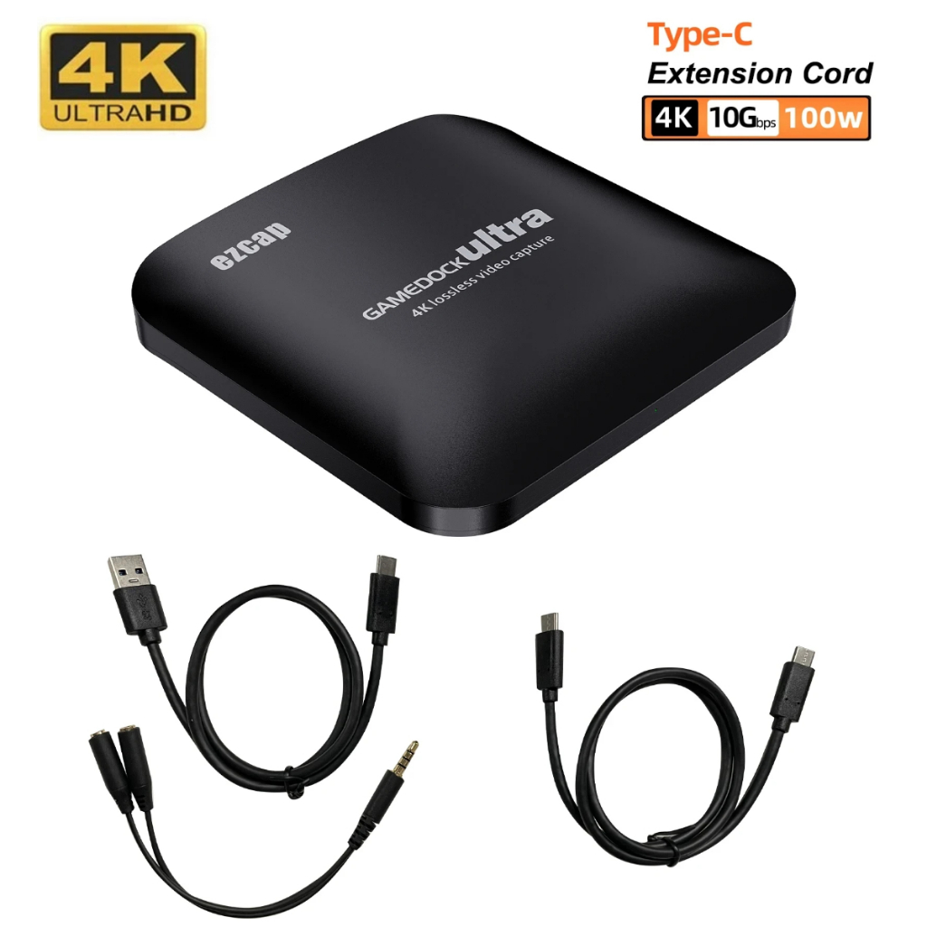 Placa Captura Ezcap326 Gamedockraw 4kUltra Hdr Hdmi 3.1 Usb-c 3.1 Grava 4K 30Fps