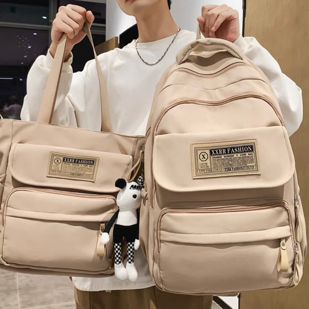 Imagem Kit 2 Mochila Bolsa Feminina Masculina Para Escolar Viajar Estilo Multineos Comercio