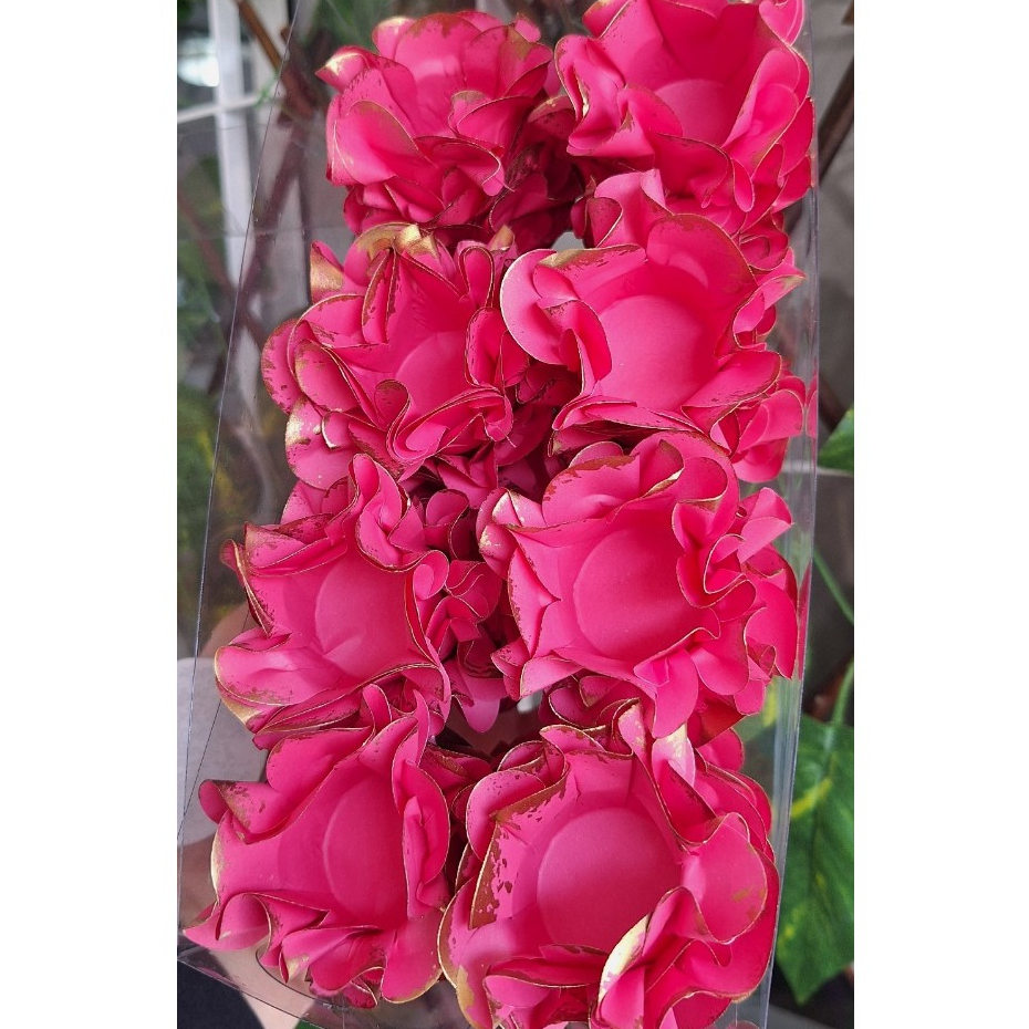 40 Forminhas Flor PINK BORDA OURO para Doces Finos, Docinhos, Brigadeiros em Oferta na Shopee