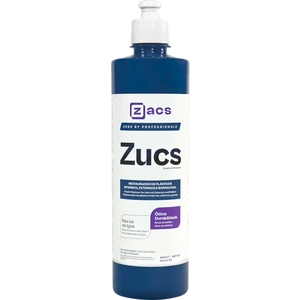 Produto para deixar o Platico e Borracha Do Veiculo Novo Zucs 500ml Zacs