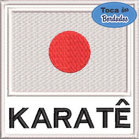 Patch Bordado Bandeira Japão Karatê 9x9 cm Cód.4135