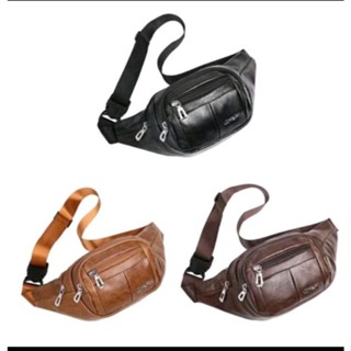 Pochete Em Couro Sintéticoidr Unissex Bolsa De Cintura Transversal Motoboy em Oferta na Shopee