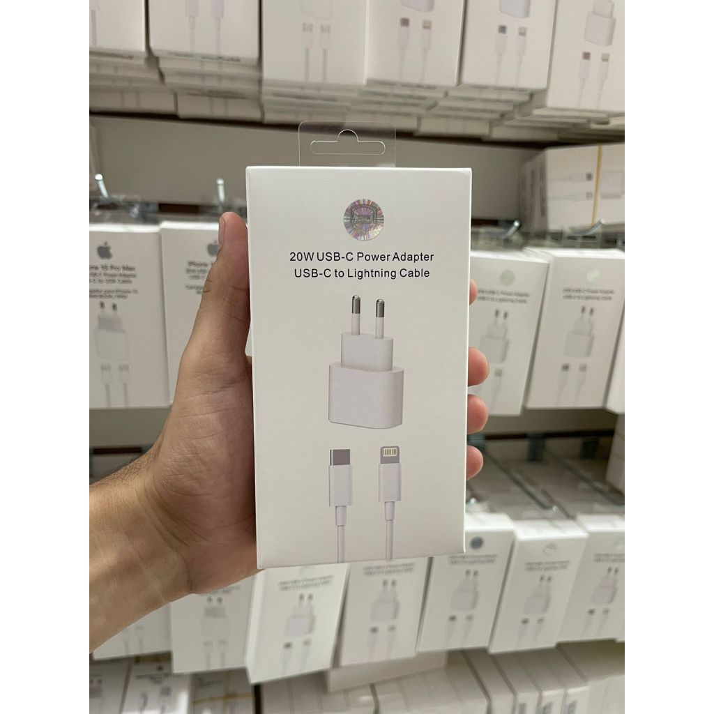 Kit Carregador iPhone Turbo Tipo-C 20W + Cabo Lightining para IPhone Carga rápida