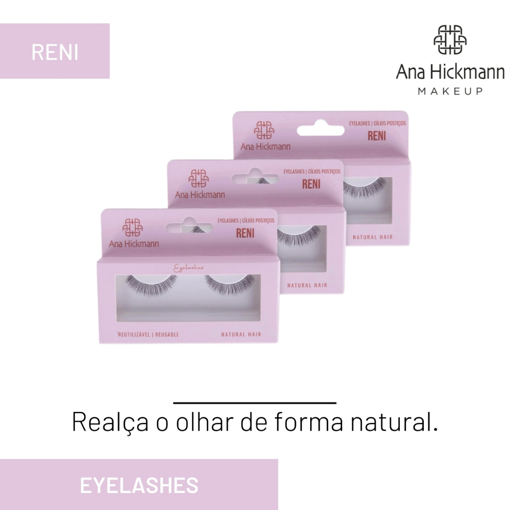 Kit Eyelashes Reni - 3 Pares de Cílios Postiços Ana Hickmann