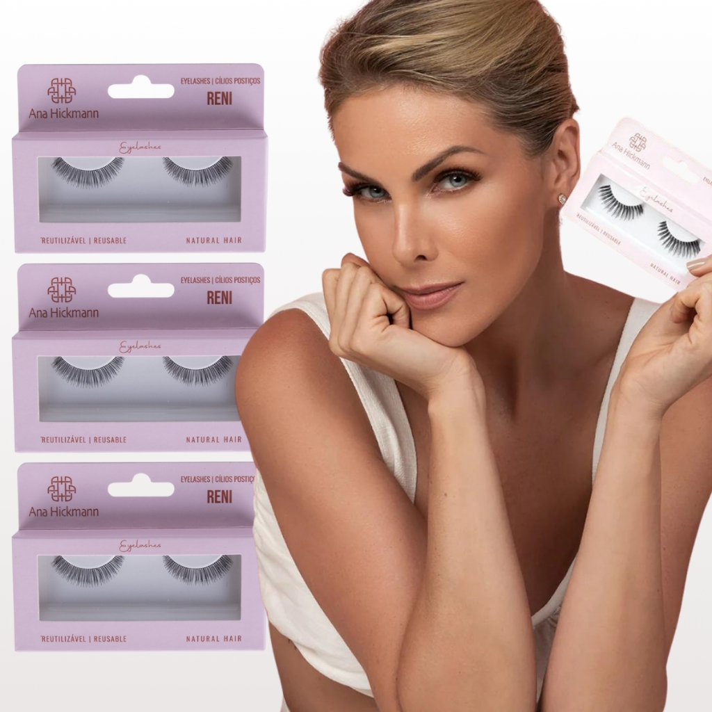 Kit Eyelashes Reni - 3 Pares de Cílios Postiços Ana Hickmann — imagem 2 de 2