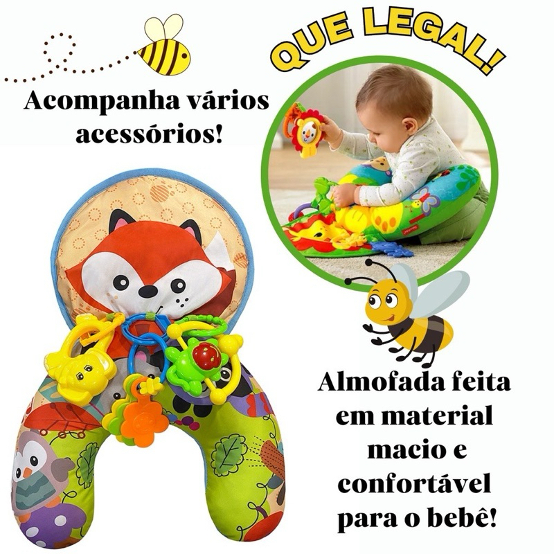 Almofada Ideal P/ Tummy Time C/ Acessórios - Zoop Toys em Oferta na Shopee