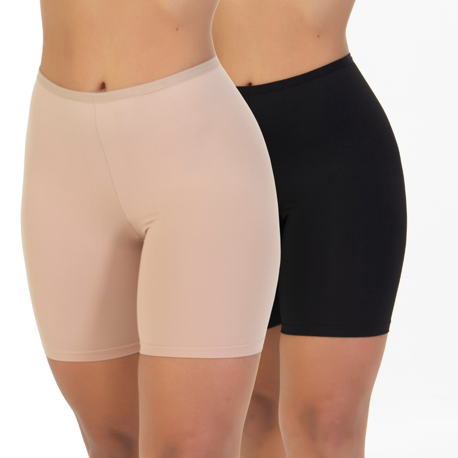 KIT 3 Bermuda Sob Vestido segunda pele Short Anagua Poliamida premium.