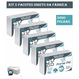 Papel Toalha Interfolha Branco Luxo Banheiro Kit Com 5 Pacotes em Oferta na Shopee