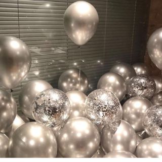 Kit 20 Balão Cromado PRATA 9 Polegadas + Bexiga Cristal Transparente Tamanho 9 + 1 Confete Prata em Oferta na Shopee